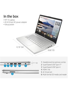 HP 2023 Newest 14-inch FHD Display (Upgraded Version) Laptop, AMD Ryzen 3 Processor/16GB RAM/512GB SSD/AMD Radeon Graphics/Windows 11/ English Silver  - Image 5