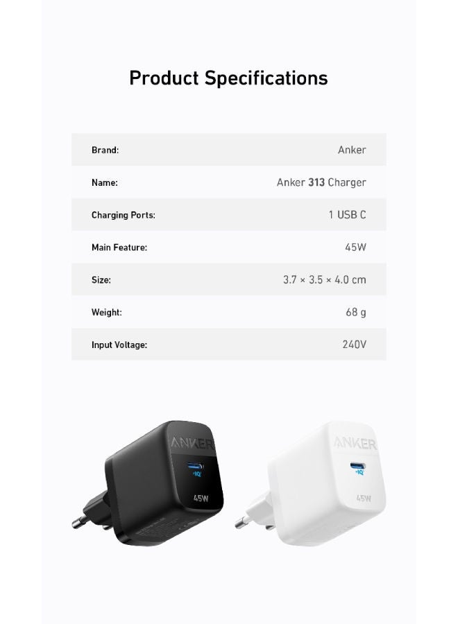 Anker - Anker 313 Charger 45W B2B Black - Image 1