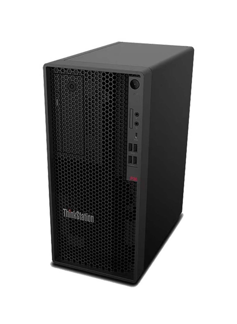 Lenovo - ThinkStation P360 Tower Workstation, Core i7-12700 Processor/8GB RAM/512GB SSD//Intel Iris XE Graphics/Windows 11 Pro Black - Image 1
