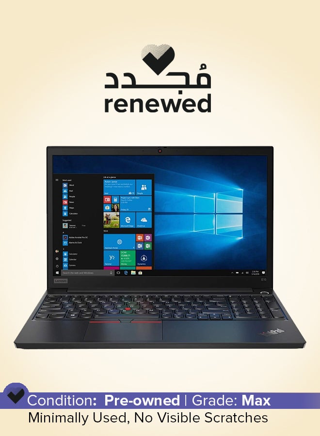 Lenovo - Renewed - ThinkPad E15 With 15.6-Inch FHD Display,Intel Core i7-10510U/Quad Core/10th Gen/8GB RAM DDR4/256GB SSD/AMD Radeon RX 640 2GB Graphics/Windows 10 Pro English Black - Image 1
