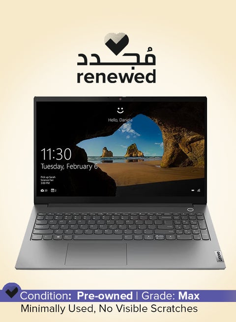 Renewed - ThinkBook With 15.6-Inch FHD Display,15 G2 Intel Core i5 1135G7 2.4GHz/Quad Core/11th Gen/8GB RAM DDR4/256GB SSD/Intel UHD Graphics/Windows 11 English Grey
