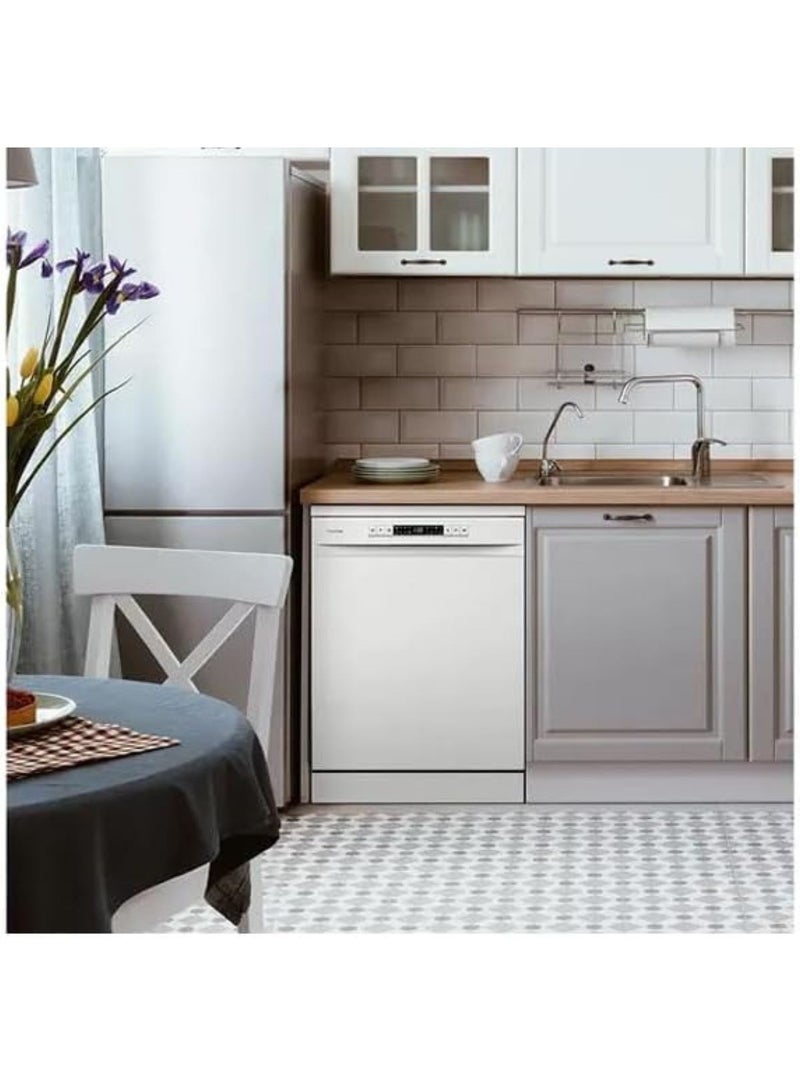 Hisense 15 Place settings Freestanding Dishwasher 8 Programs Model -1 Year Full Warranty HS623E90W ‎White  - Image 4