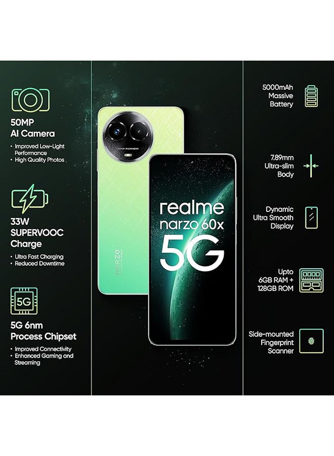 ريل مي - تم تجديده - Narzo 60X 5G ثنائي الشريحة 6 جيجابايت 128 جيجابايت GSM/LTE - Image 1