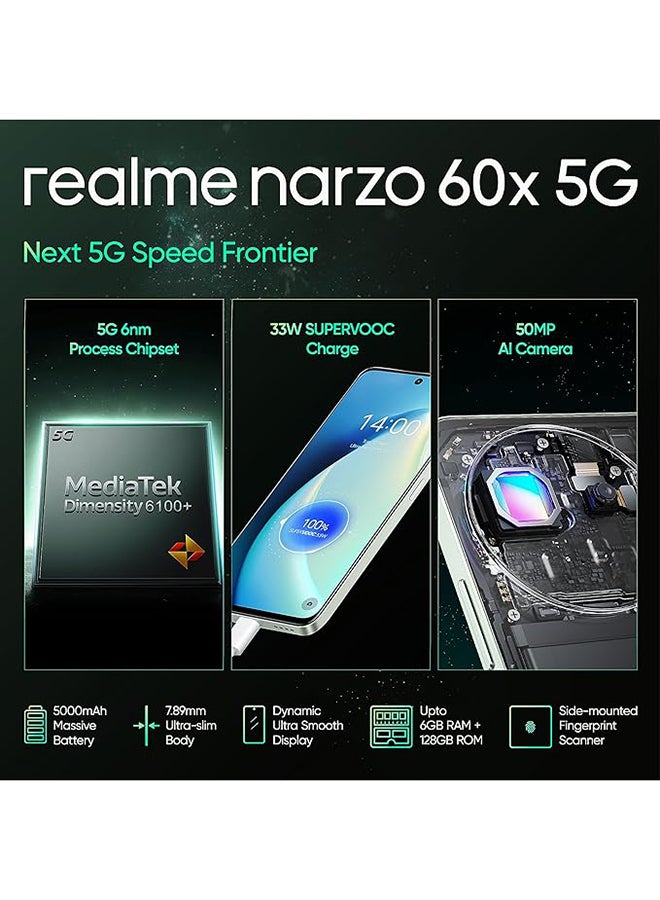 ريل مي - تم تجديده - Narzo 60X 5G ثنائي الشريحة 6 جيجابايت 128 جيجابايت GSM/LTE - Image 1