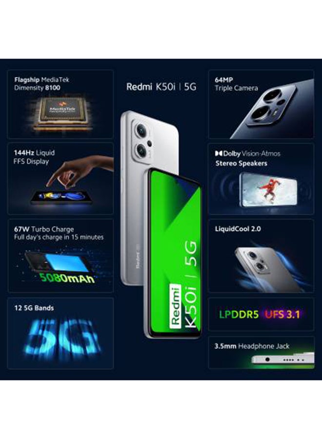 شاومي Renewed - Redmi K50i 5G Dual SIM 6GB 128GB GSM/LTE - Image 3