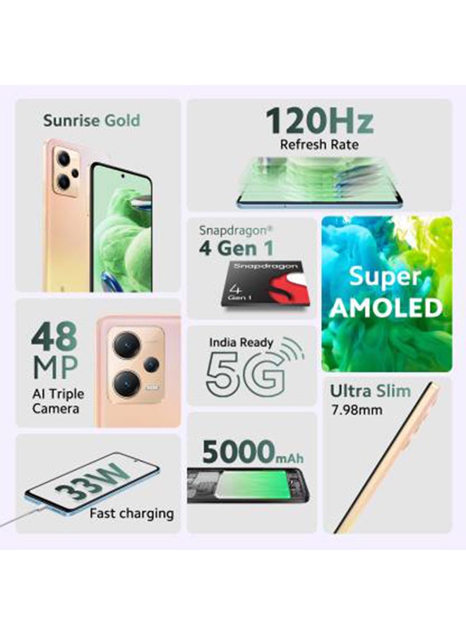 Xiaomi Renewed - Redmi Note 12 5G Dual SIM Sunrise Gold 6GB 128GB GSM/LTE  - Image 3