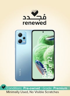 تم تجديده - هاتف Redmi Note 12 5G ثنائي الشريحة وذاكرة داخلية 4 جيجابايت وذاكرة تخزين داخلية 128 جيجابايت GSM/LTE