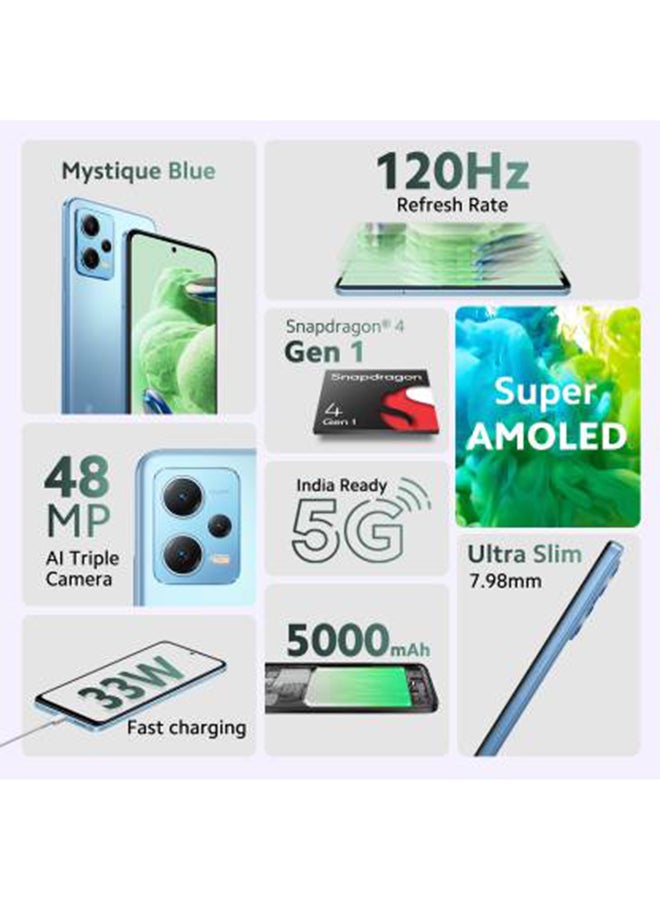 شاومي - تم تجديده - هاتف Redmi Note 12 5G ثنائي الشريحة وذاكرة داخلية 4 جيجابايت وذاكرة تخزين داخلية 128 جيجابايت GSM/LTE - Image 1