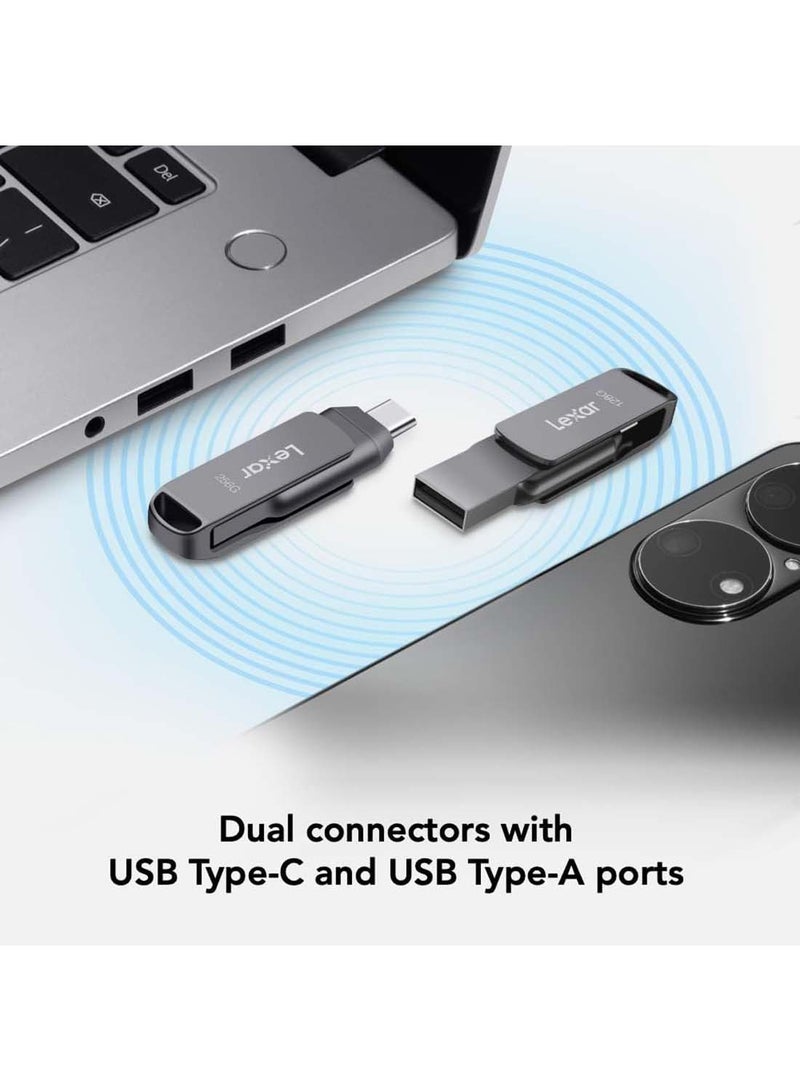 Lexar - 256GB JumpDrive Dual Drive D400 USB 3.2 Gen 1 Type-C and Type-A Flash Drive, Up to 130MB/s Read (LJDD400256G-BNQNU) 256 GB - Image 1