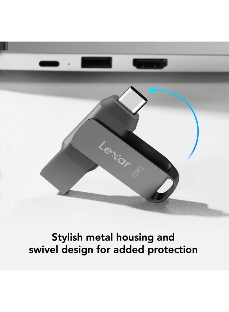 Lexar JumpDrive Dual Drive D400 USB 3.2 Gen 1 Type-C and Type-A Flash Drive, Up to 130MB/s Read - 256 GB - Image 5