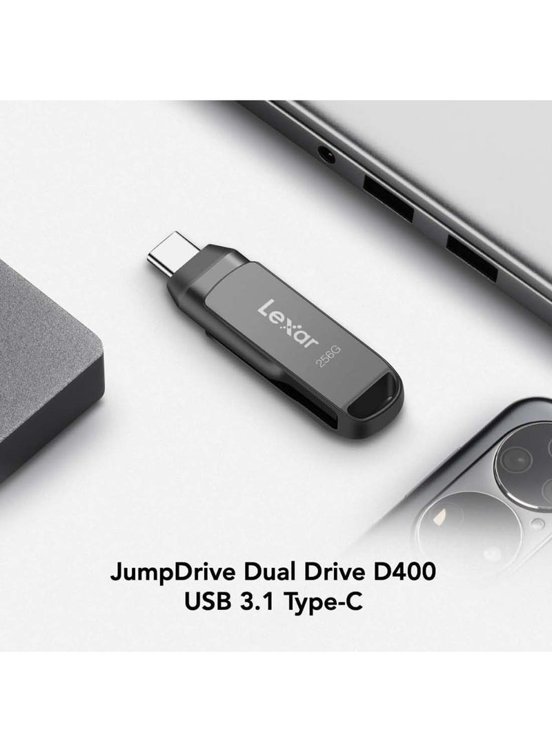 Lexar JumpDrive Dual Drive D400 USB 3.2 Gen 1 Type-C and Type-A Flash Drive, Up to 130MB/s Read - 256 GB - Image 2