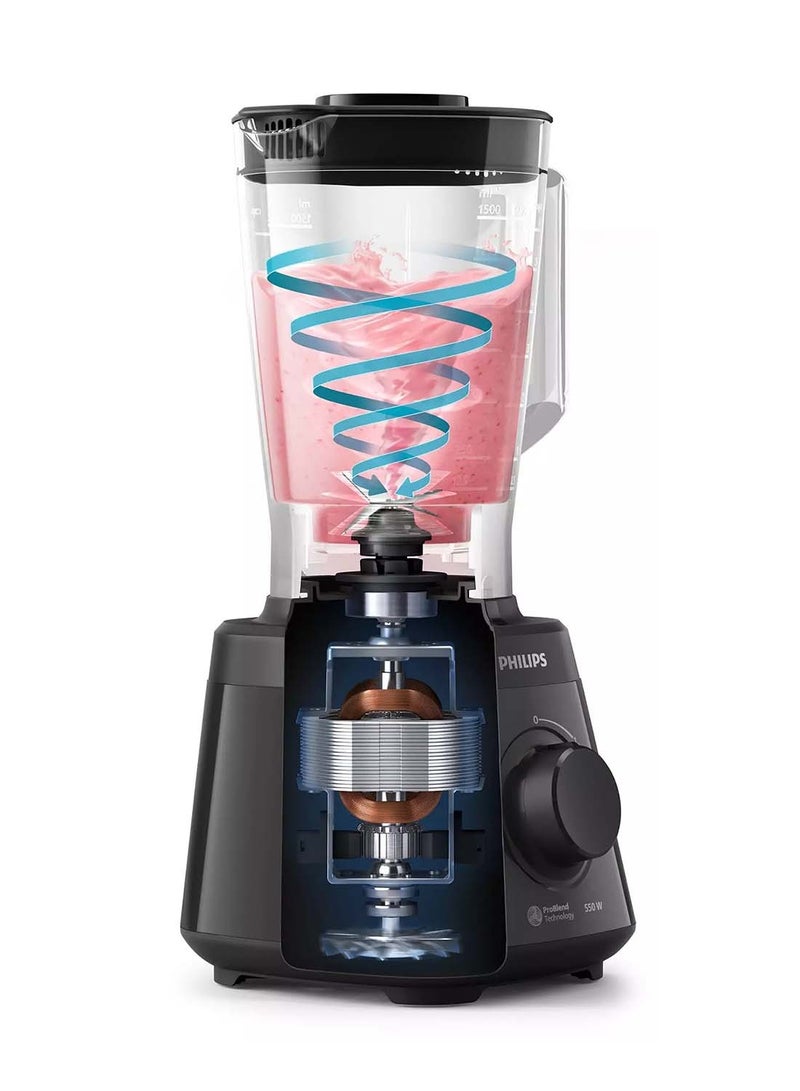 Philips - Daily Collection Blender 2 L 550 W HR2141/90 Black - Image 1
