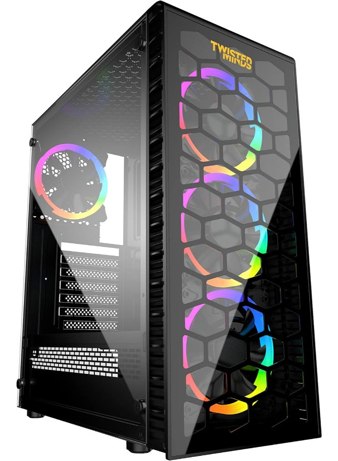 TWISTED MINDS Killstreak-03 ATX Mid Tower Gaming Computer Case with ARGB LED Fans (TM188-11-B) Black  - Image 2