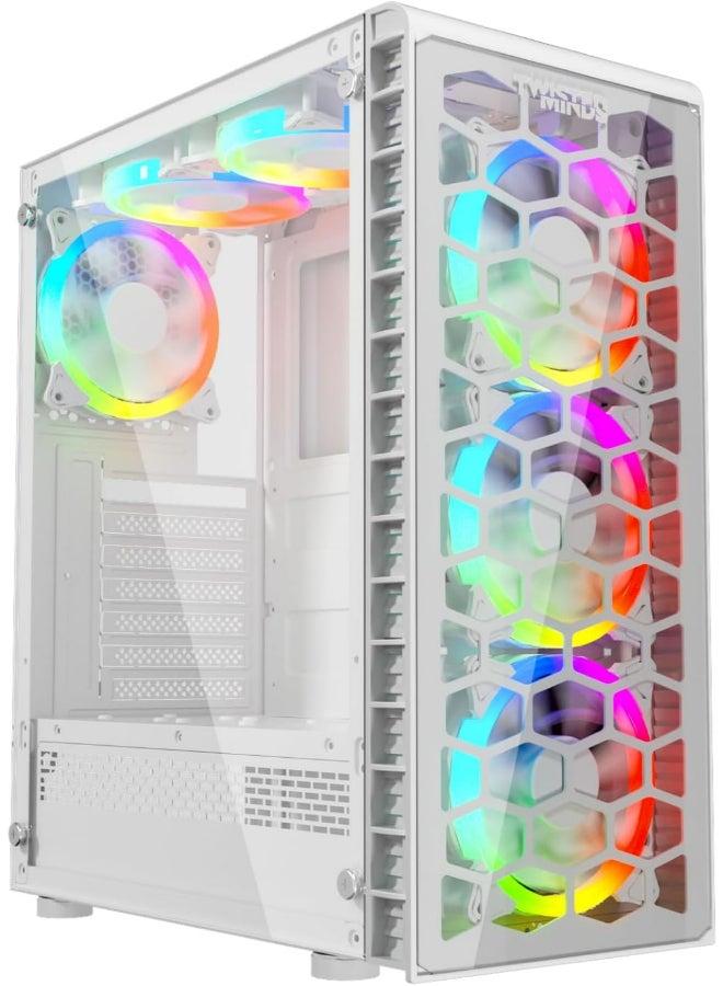 TWISTED MINDS Killstreak-03 ATX Mid Tower Gaming Computer Case with ARGB LED Fans (TM188-11-W) White  - Image 2