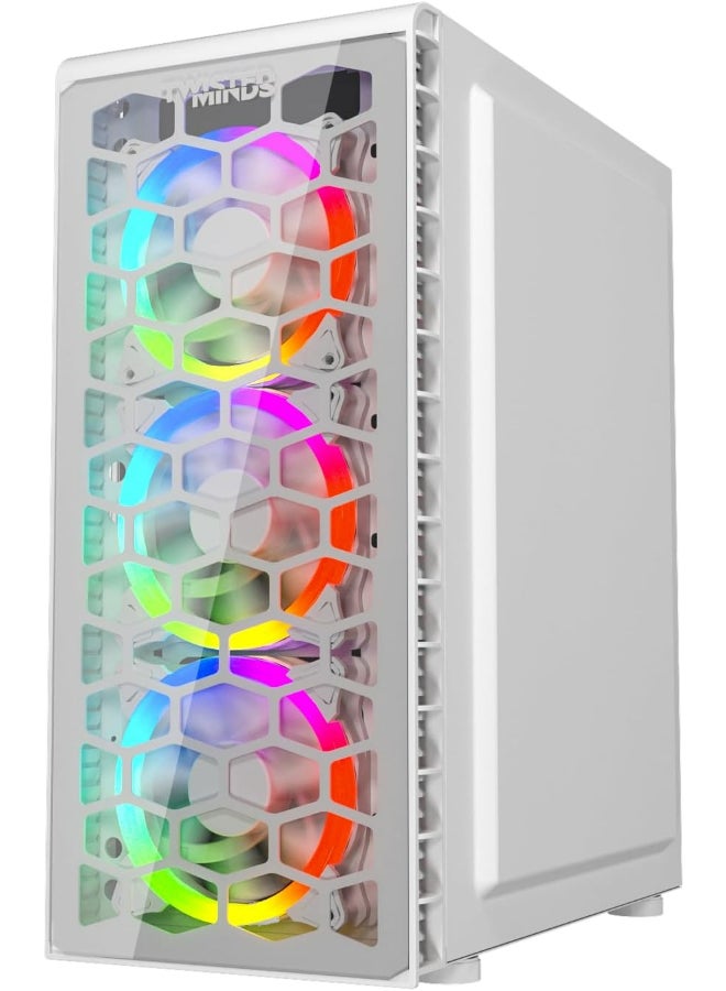 TWISTED MINDS Killstreak-03 ATX Mid Tower Gaming Computer Case with ARGB LED Fans (TM188-11-W) White  - Image 3