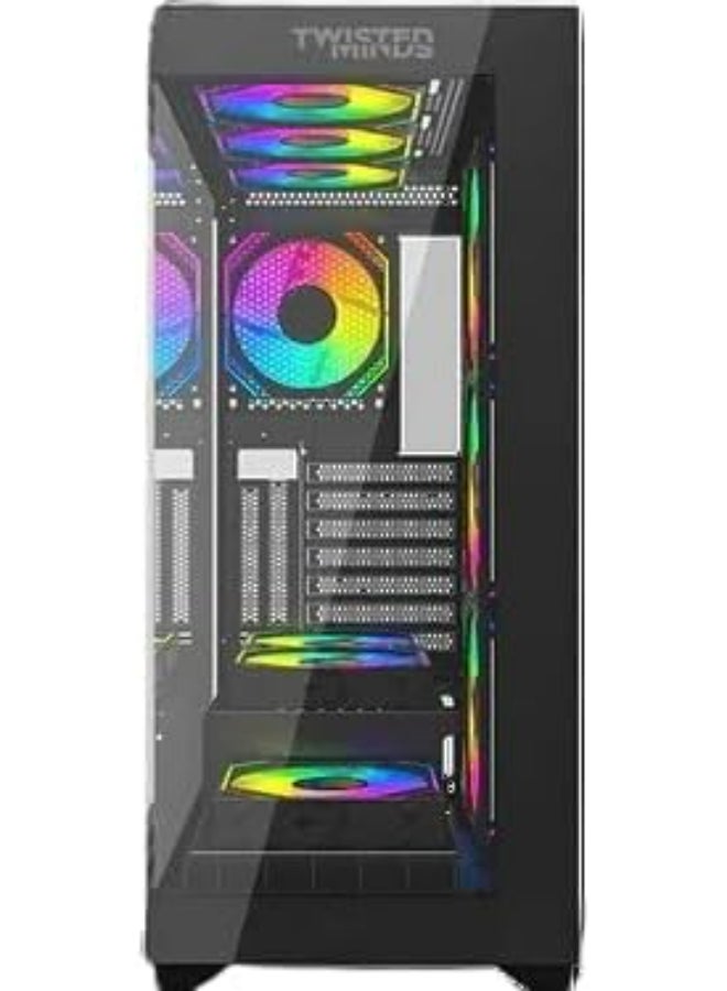 TWISTED MINDS Quantum Mid Tower Gaming Case With RGB and Tempered Glass (TM-290XL-9-B) Black  - Image 1