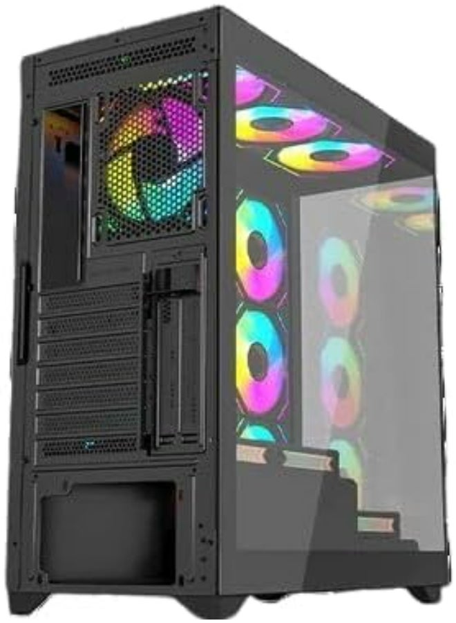 TWISTED MINDS Quantum Mid Tower Gaming Case With RGB and Tempered Glass (TM-290XL-9-B) Black  - Image 3
