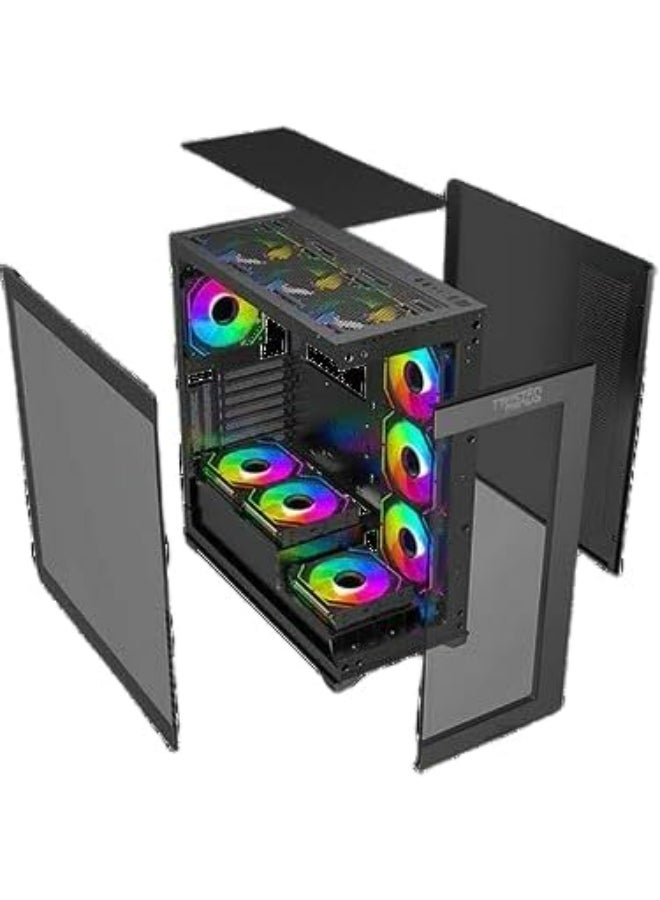 TWISTED MINDS Quantum Mid Tower Gaming Case With RGB and Tempered Glass (TM-290XL-9-B) Black  - Image 4