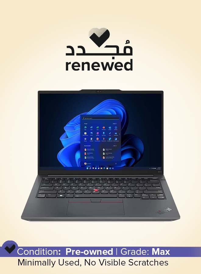 Renewed - E14 (Upgraded Version) Laptop With 14-Inch Display, Core i5-1335U Processor/8GB RAM/512GB SSD/Intel Iris XE Graphics/Windows 11 Pro Graphite English Graphite Black
