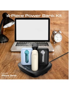 PROMATE 10000 mAh 4-Piece Power Bank Premium Kit With 10,000mAh Ultra-compact Chargers, USB-C™ and Lightning Built-in Cables, LED screen, 22.5 PD, USB-C™ and USB-A™ Ports, and Charge Protection, Quatro-10 Black  - Image 2