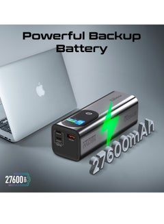 PROMATE 27600 mAh 27600 mAh Universal Ultra Slim Portable Power Pack With 160W Power Delivery Smart TFT LCD Display USB A QC 3.0 Dual USB C 3.1 Input Output Ports And Charge Protection For iPhone 16 Titan160 - Grey  - Image 2