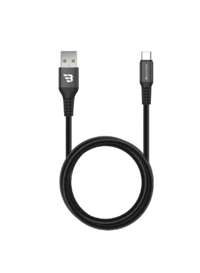 Baykron Premium 3M USB-A to USB-C 3.0A Charge and Sync Cable Black