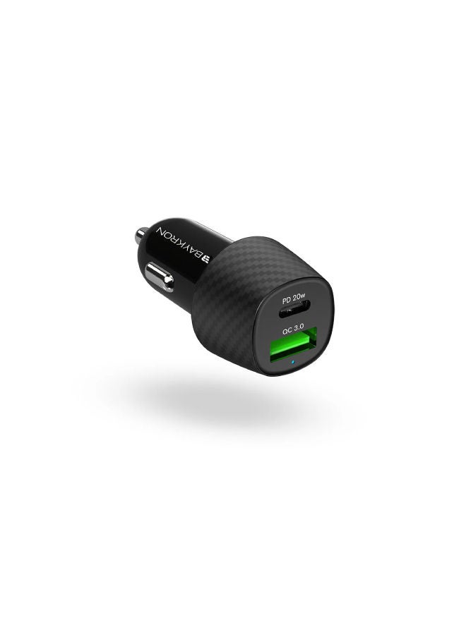 بايكرون شاحن Baykron الذكي USB 18W QC 3.0، USB-C 20W PD، 3A للسيارة مع Qualcomm Quick Charge - - Image 1