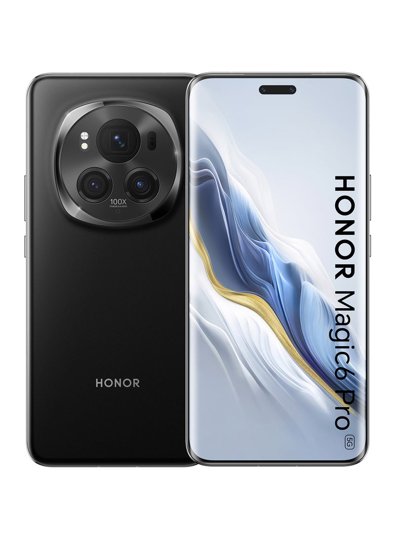 هونور - Magic6 Pro ثنائي الشريحة، أسود، 12 جيجابايت رام، 512 جيجابايت، 5G - إصدار الشرق الأوسط - Image 1