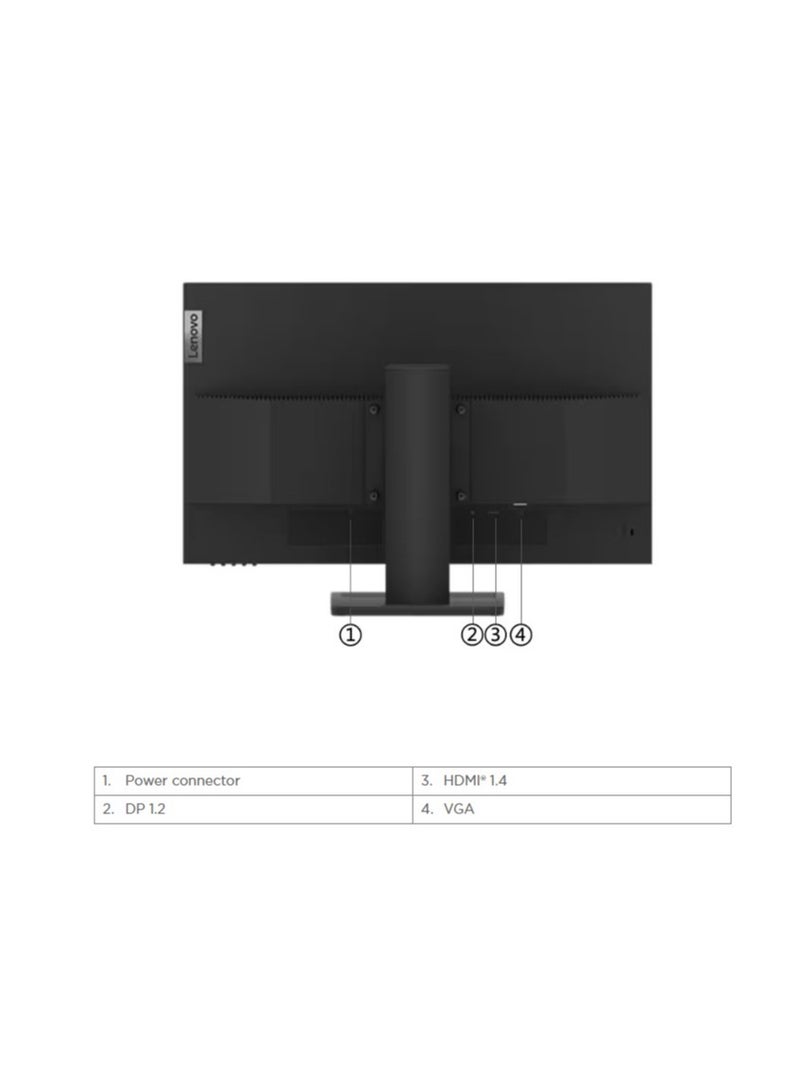 Lenovo - ThinkVision E24-28 "62B6MAT3UK", 23.8" FHD (1920x1080) IPS Anti-glare Monitor, 4 ms, Low Blue Light, VGA, HDMI, DP & Cables included | Black - Image 1