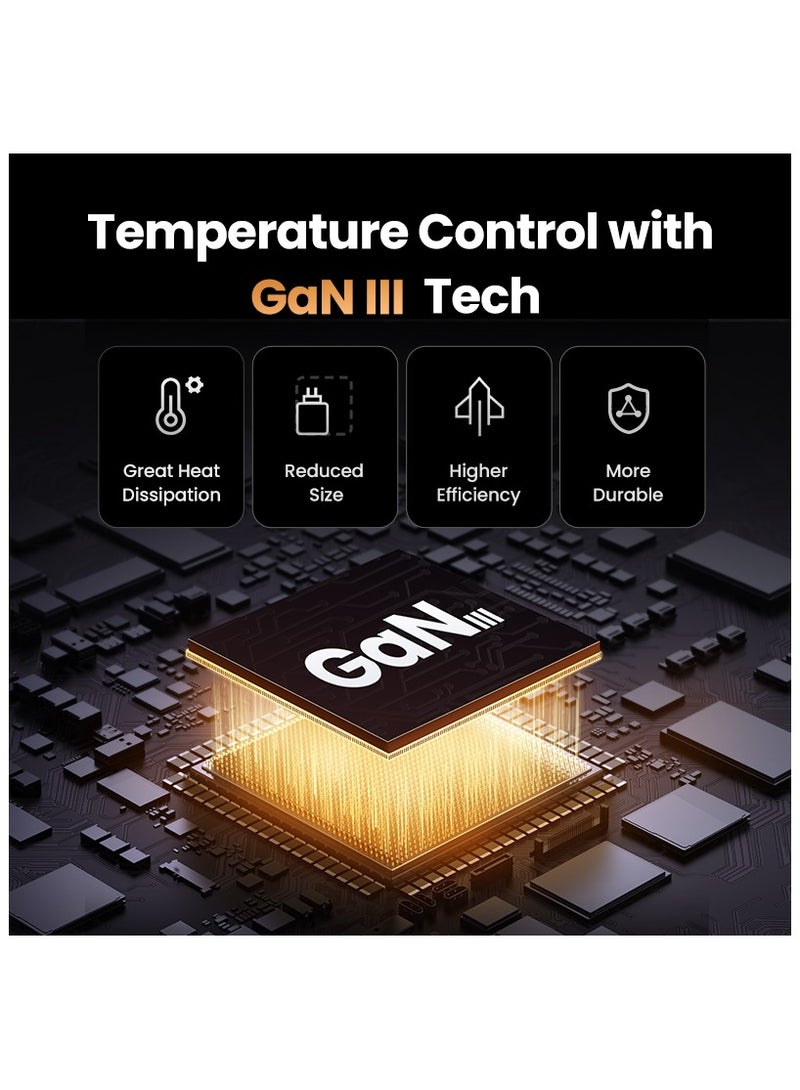 يو جرين - شاحن Nexode Pro GaN بقدرة 65 وات 2C1A USB C محول حائط أحدث GaNII Tech شاحن سفر محمول صغير الحجم من النوع C متوافق مع iPhone Samsung Galaxy S24 /S23/S22 Ultra Huwei Mate 60 Pro Mac Tablet رمادي - Image 1