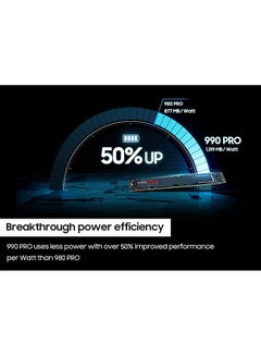 سامسونج سلسلة 990 PRO - 4 تيرابايت PCIe Gen4. X4 NVMe 2.0c - SSD داخلي M.2 (MZ-V9P4T0B/AM)  - Image 3