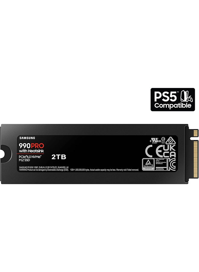 سامسونج 990 PRO With Heatsink SSD 2TB PCIe 4.0 M.2 Internal Solid State Drive Up to 7,450 MB/s Read, 6,900 MB/s Write With Heatsink MZ-V9P2T0CW 2 TB  - Image 2