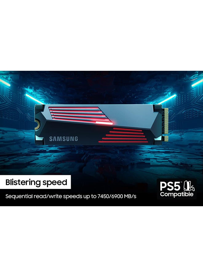 سامسونج 990 PRO With Heatsink SSD 2TB PCIe 4.0 M.2 Internal Solid State Drive Up to 7,450 MB/s Read, 6,900 MB/s Write With Heatsink MZ-V9P2T0CW 2 TB  - Image 4