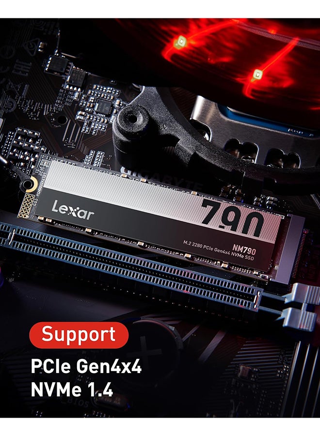 Lexar - NM790 2TB SSD, M.2 2280 PCIe Gen4x4 NVMe 1.4 Internal SSD, Up to 7400MB/s Read, Up to 6500MB/s Write, Internal Solid State Drive for PS5, PC, Laptop, Gamers, Professionals (LNM790X002T-RNNNG) 2 TB - Image 1