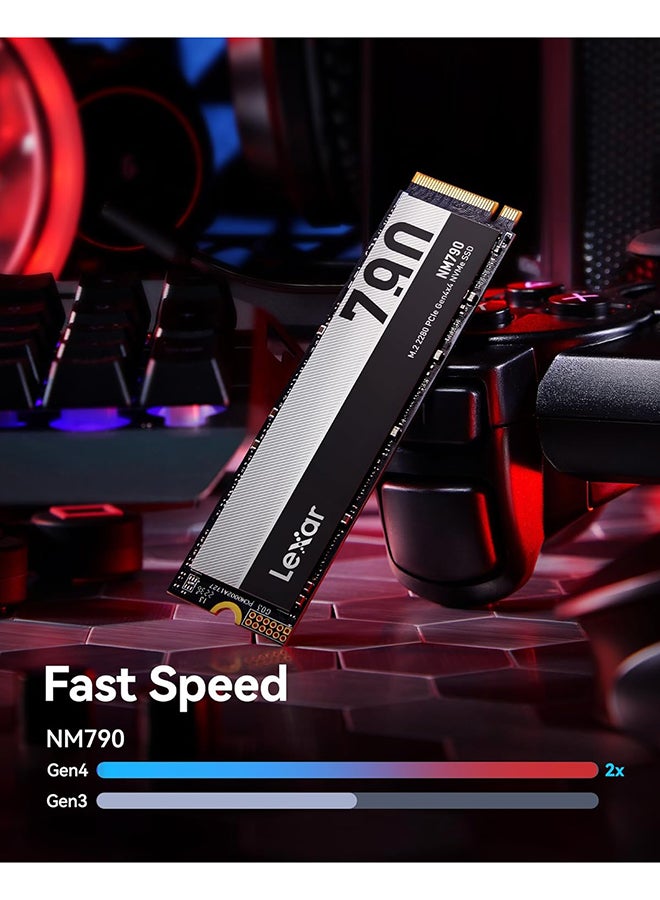 Lexar - NM790 2TB SSD, M.2 2280 PCIe Gen4x4 NVMe 1.4 Internal SSD, Up to 7400MB/s Read, Up to 6500MB/s Write, Internal Solid State Drive for PS5, PC, Laptop, Gamers, Professionals (LNM790X002T-RNNNG) 2 TB - Image 1