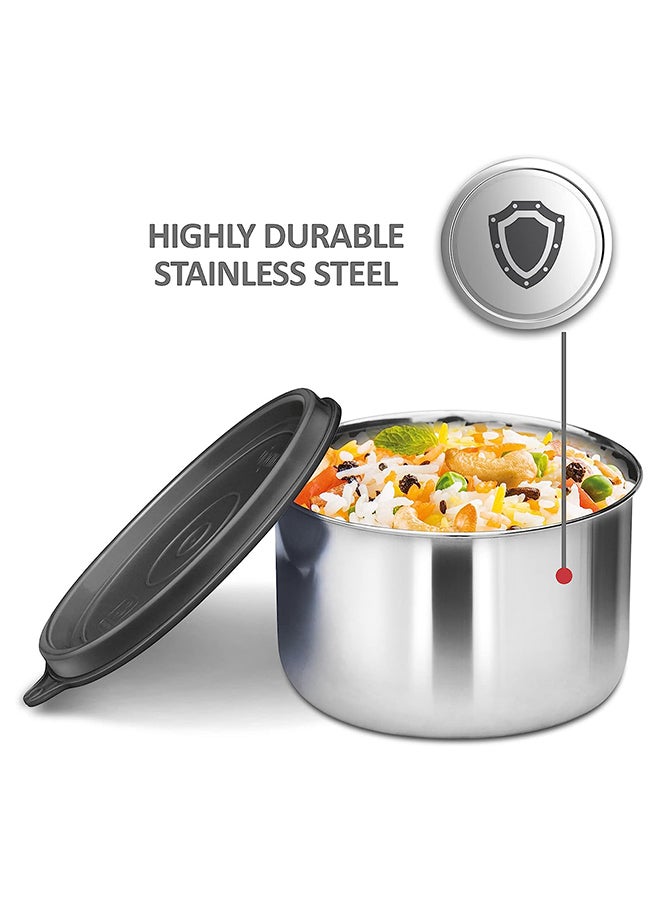 Milton 4-Piece Lunch Box Set with Insulated Bag - Includes Stainless Steel Containers (500ml, 320ml, 200ml), Keeps Food Hot, Ideal for School Kids & Office Tiffin - Tasty Lunch Black 500ml - Image 5