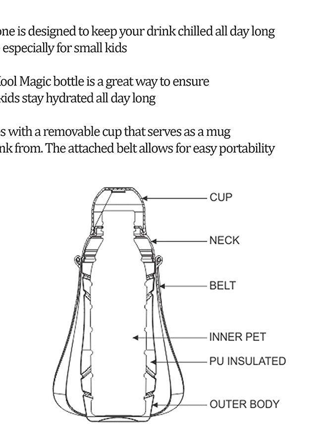 Milton Kool Magic Water Bottle Violet 520ml  - Image 4
