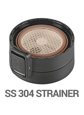 300ml Vacuum Insulated Travel Coffee Mug with Strainer & Lid, Keeps Drinks Hot & Cold, 18/8 Stainless Steel Tumbler, Double-Walled Thermos Flask with Inner Copper Coating for Cappuccino Black 300ml - view 5