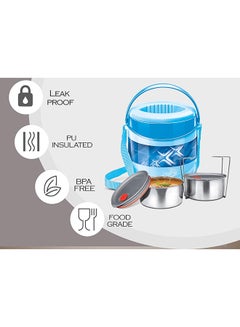 Milton Thermoware Econa Dlx Tiffin 2 Milton Blue 200ml  - Image 2
