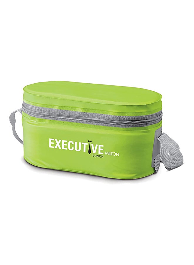 Milton 6-Piece Lunch Box Set with Insulated Bag & Cutlery - Includes Microwave Safe Oval Plastic Container (450ml) & 2 Stainless Steel Containers (280ml Each), Keeps Food Hot - Executive Green Green 450ml - Image 2