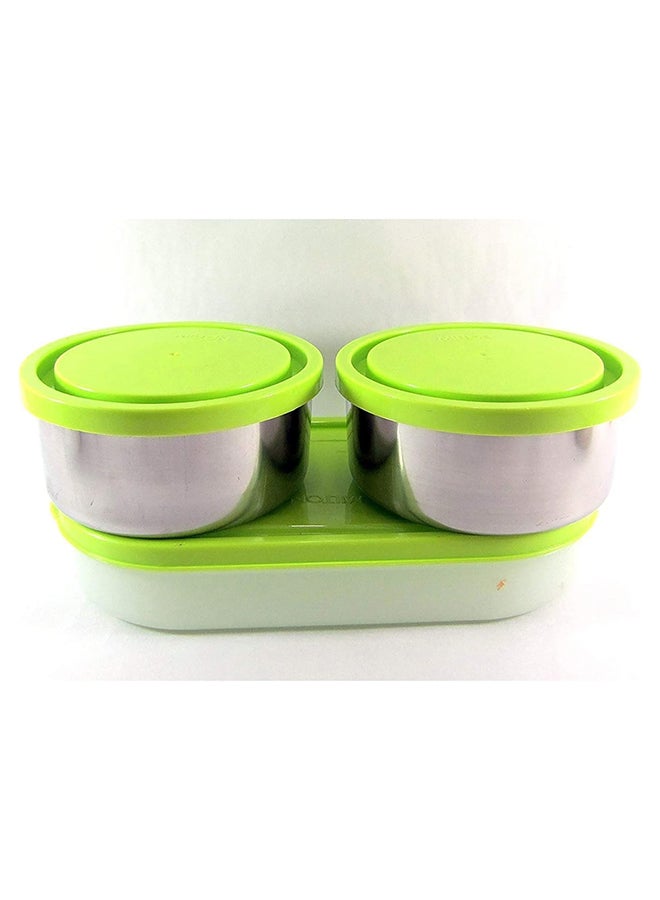 Milton 6-Piece Lunch Box Set with Insulated Bag & Cutlery - Includes Microwave Safe Oval Plastic Container (450ml) & 2 Stainless Steel Containers (280ml Each), Keeps Food Hot - Executive Green Green 450ml - Image 4