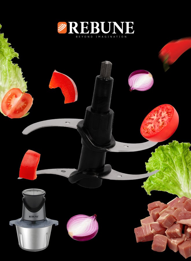 REBUNE Stainless Steel Meat And Vegetable Grinder 2 L 350 W RE-2-166 Silver  - Image 4