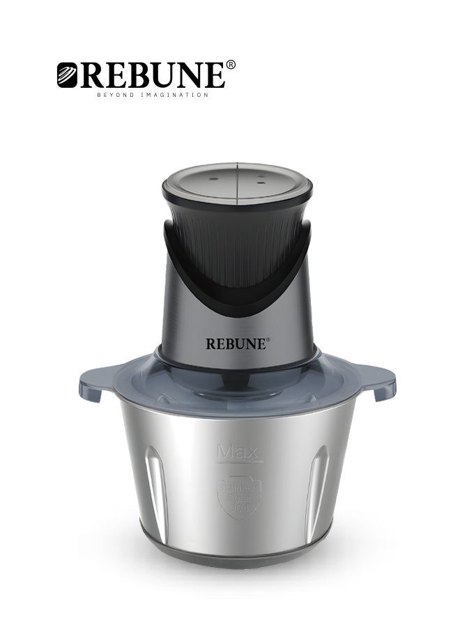 REBUNE Stainless Steel Meat And Vegetable Grinder 2 L 350 W RE-2-166 Silver  - Image 2