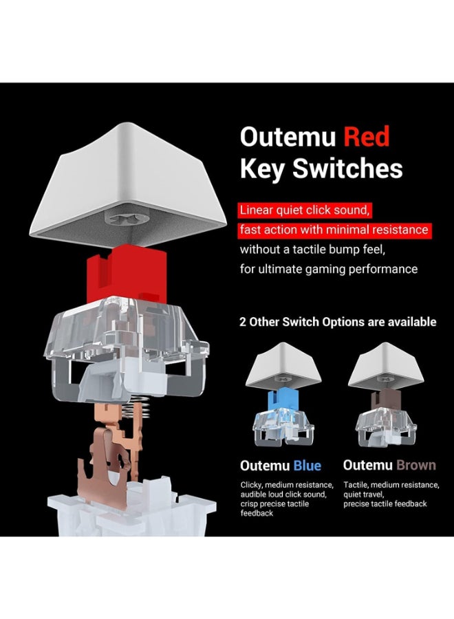 REDRAGON K552 Pro KUMARA 87 Key RGB LED Backlit Mechanical Wired illuminated Gaming Keyboard - White - Image 4