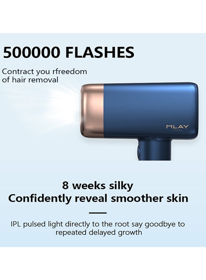 MLAY T14 Painless Ice Compress Laser Hair Removal Device, 500,000 Flashes Epilator For Whole Body Bikini Line Arm Armpit Face Back Leg (1*HR+1*Bikini Lamp) - Image 5