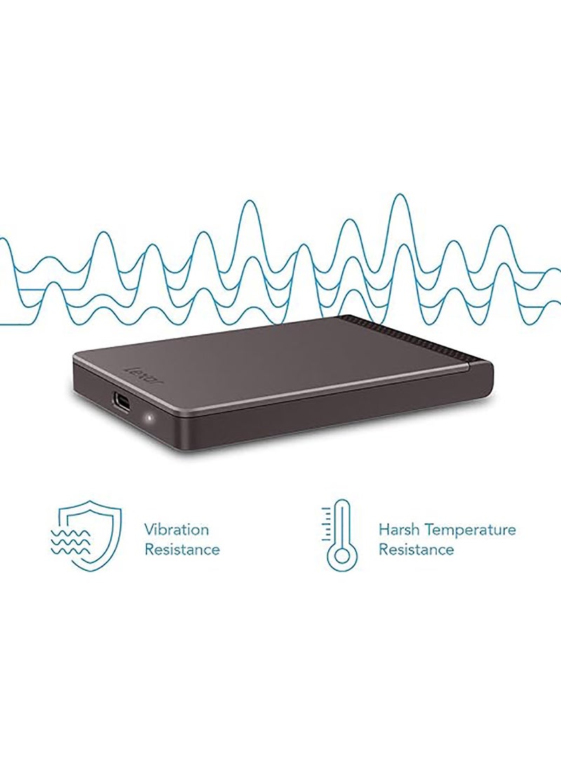 SSD محمول 1 تيرابايت SL200، سرعات قراءة/كتابة تصل إلى 550/400 ميجابايت/ثانية، USB-C، محرك أقراص الحالة الصلبة الخارجي (LSL200X001T-RNNNU)