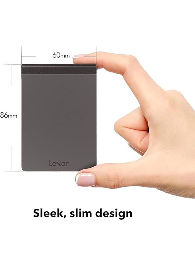 SSD محمول 1 تيرابايت SL200، سرعات قراءة/كتابة تصل إلى 550/400 ميجابايت/ثانية، USB-C، محرك أقراص الحالة الصلبة الخارجي (LSL200X001T-RNNNU)