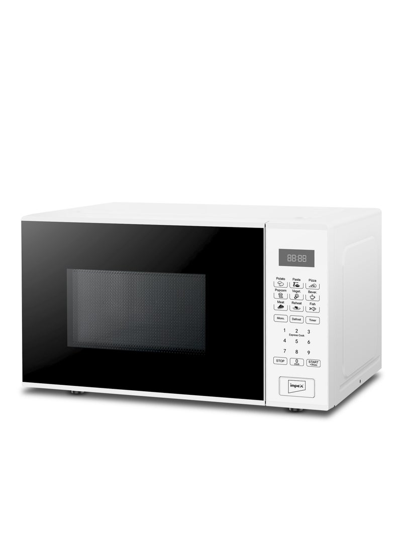 Impex 30L Digital Microwave Oven Stylish Push Button Glass Door Multiple Cooking Menus 30 L 900 W MO 8102A White  - Image 1