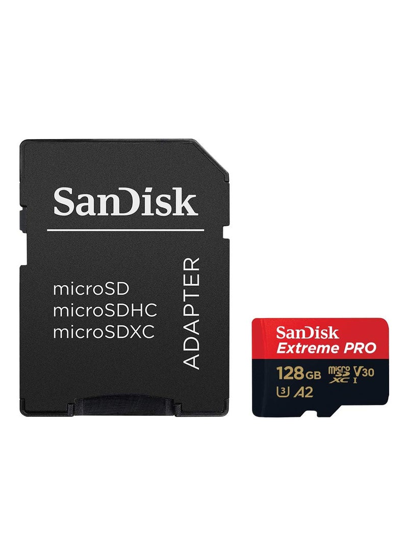 Sandisk - 128GB Extreme Pro microSD UHS I Card for 4K Video on Smartphones, Action Cams & Drones 200MB/s Read, 90MB/s Write, SDSQXCD 128G GN6MA, Red/Black 128 GB - Image 1