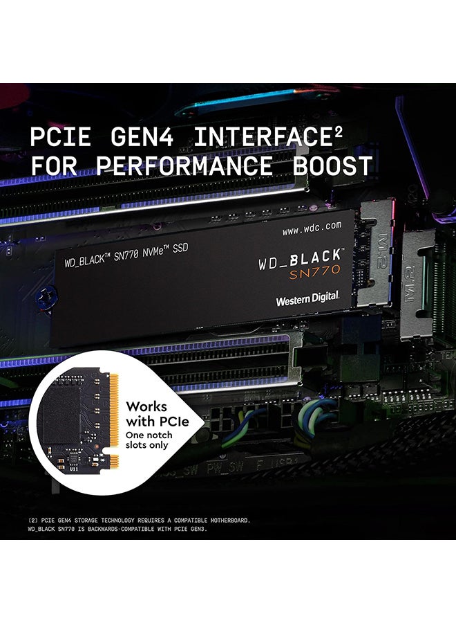 دبليو دي 500GB SN770 NVMe Internal Gaming SSD Solid State Drive - Gen4 PCIe, M.2 2280, Up to 4,000 MB/s - WDS500G3X0E 500 GB  - Image 3